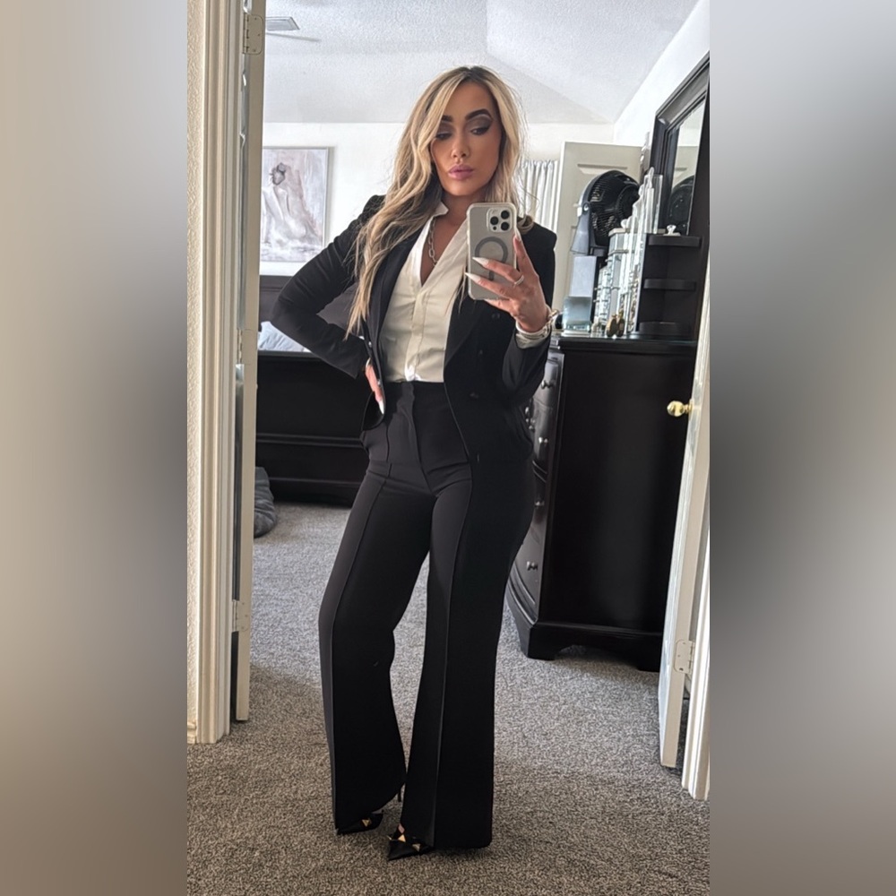 Alice + Olivia Black Dylan Wide-Leg Pants